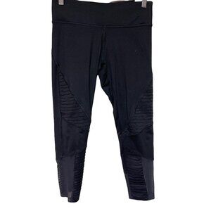 Victoria's Secret Black Leggings Mesh Ribbed Detail Size Small